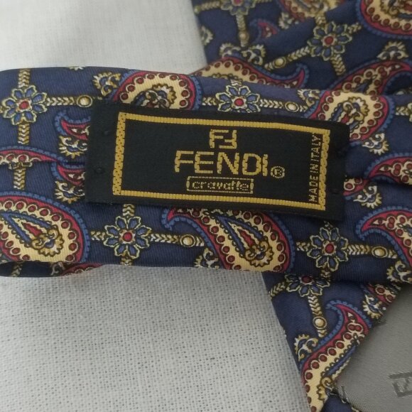 ❤️LOT 3 FENDI CHRISTIAN DIOR VALENTINO NECK TIES Horse Tassel Paisley and Dots - Picture 8 of 12
